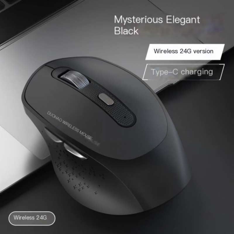 Mouse de computer bluetooth fără fir de 2,4 Ghz Mouse silențios reîncărcabil tip C pentru utilizare la birou Mouse optic cu 6 butoane de 1200 dpi