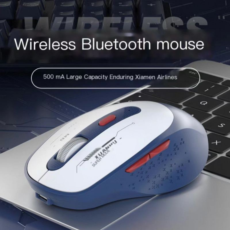 Mouse de computer bluetooth fără fir de 2,4 Ghz Mouse silențios reîncărcabil tip C pentru utilizare la birou Mouse optic cu 6 butoane de 1200 dpi