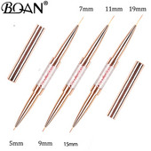 BQAN Gold Rose Double Head Liner Nagų šepetėlis Crystal Drawing Gel Brush Painting Brush Pen Gel Polish Crystal Nail Art Manikiūras