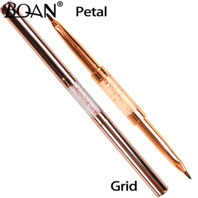 BQAN Gold Rose Double Head Liner Nagų šepetėlis Crystal Drawing Gel Brush Painting Brush Pen Gel Polish Crystal Nail Art Manikiūras