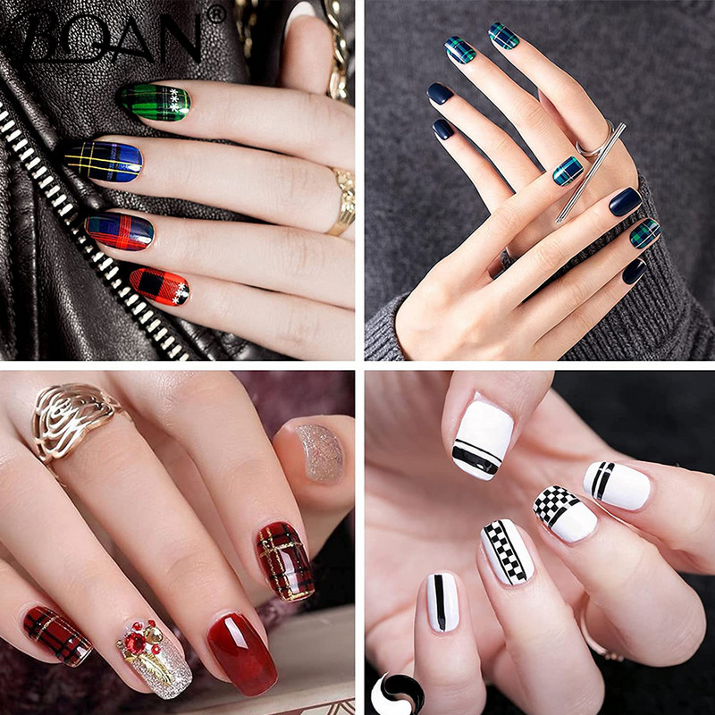 BQAN Gold Rose Double Head Liner Nagų šepetėlis Crystal Drawing Gel Brush Painting Brush Pen Gel Polish Crystal Nail Art Manikiūras