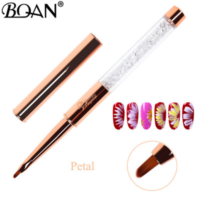 BQAN 1vnt Rose Gold Nail Brush Nail Art Line Tapybos Šepečiai Crystal Acrylic Thin Liner Piešimo rašiklis Manikiūro įrankiai UV gelis