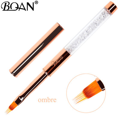 BQAN 1vnt Rose Gold Nail Brush Nail Art Line Tapybos Šepečiai Crystal Acrylic Thin Liner Piešimo rašiklis Manikiūro įrankiai UV gelis