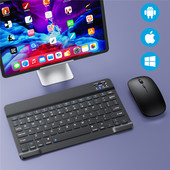 10 inčna bežična tipkovnica i miš Mini punjiva bluetooth tipkovnica s mišem španjolska ruska tipkovnica za PC tablet telefon