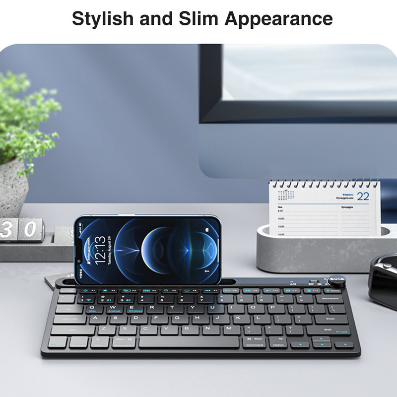 Tastatură fără fir AULA AK205 Slim Bluetooth/2.4G pentru PC Desktop Laptop iPad Jocuri de birou