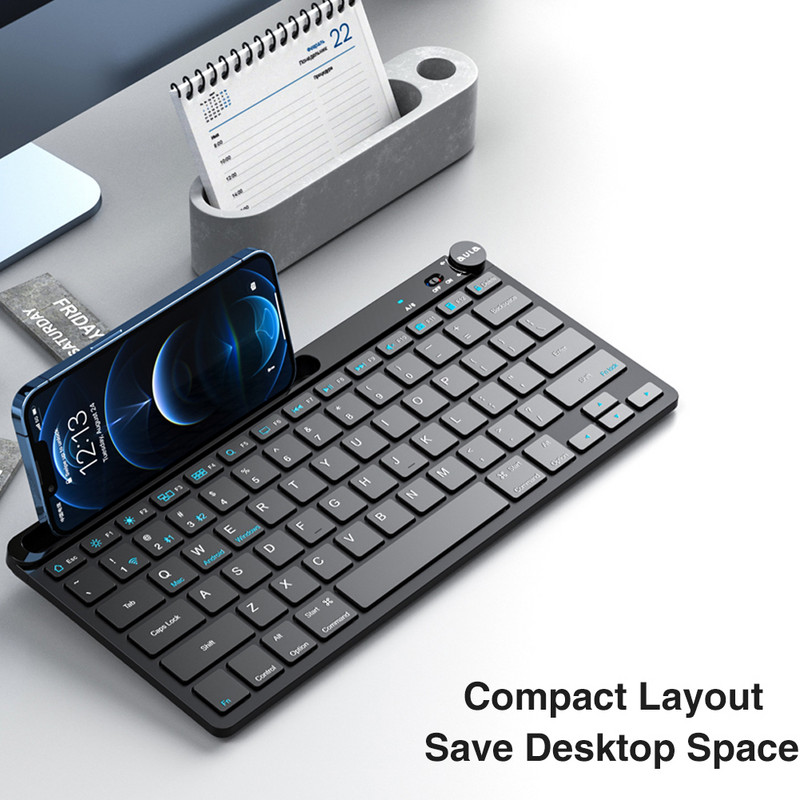 Tastatură fără fir AULA AK205 Slim Bluetooth/2.4G pentru PC Desktop Laptop iPad Jocuri de birou