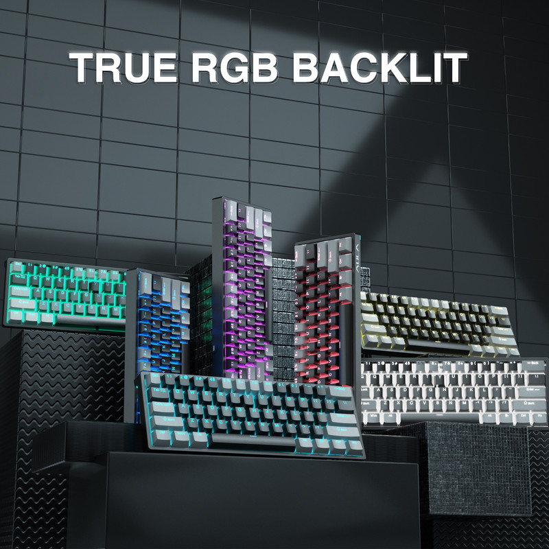 AULA F3261 RGB USB Mini mehanička tipkovnica za igranje Tri vrste prekidača sa 61 tipkom Ožičeni odvojivi kabel, prenosiv za putovanja