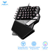 Tastatură pentru jocuri cu o singură mână AULA Iluminare de fundal Culoare 27 de taste Anti-fantomă Controller portabil pentru mini tastatură pentru jocuri pentru laptop