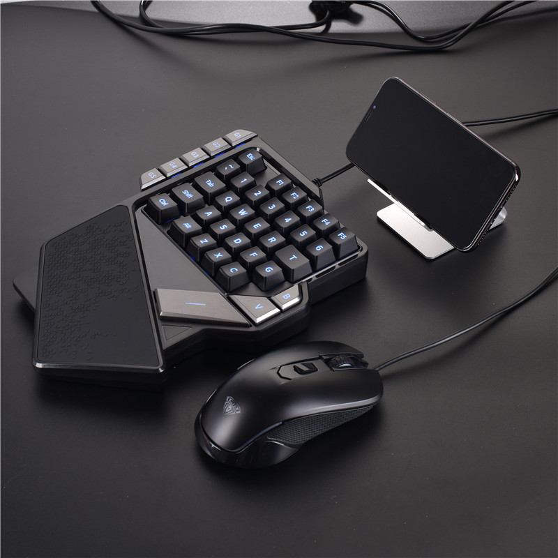 Tastatură pentru jocuri cu o singură mână AULA Iluminare de fundal Culoare 27 de taste Anti-fantomă Controller portabil pentru mini tastatură pentru jocuri pentru laptop