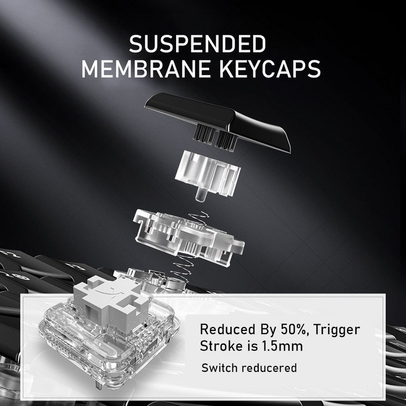 AULA F2090 bežična mehanička tipkovnica ultra tanka 104 tipke podržava Bluetooth 5.0/Type-c za Android Windows stolno računalo ipad