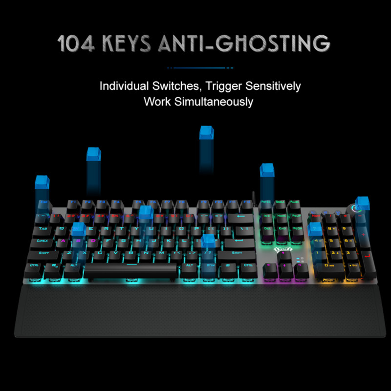 AULA F2088 Mechanical Gaming Keyboard Anti-ghosting 104 brown Switch blue Wired Mixed Backlit Keyborad for Game Laptop PC