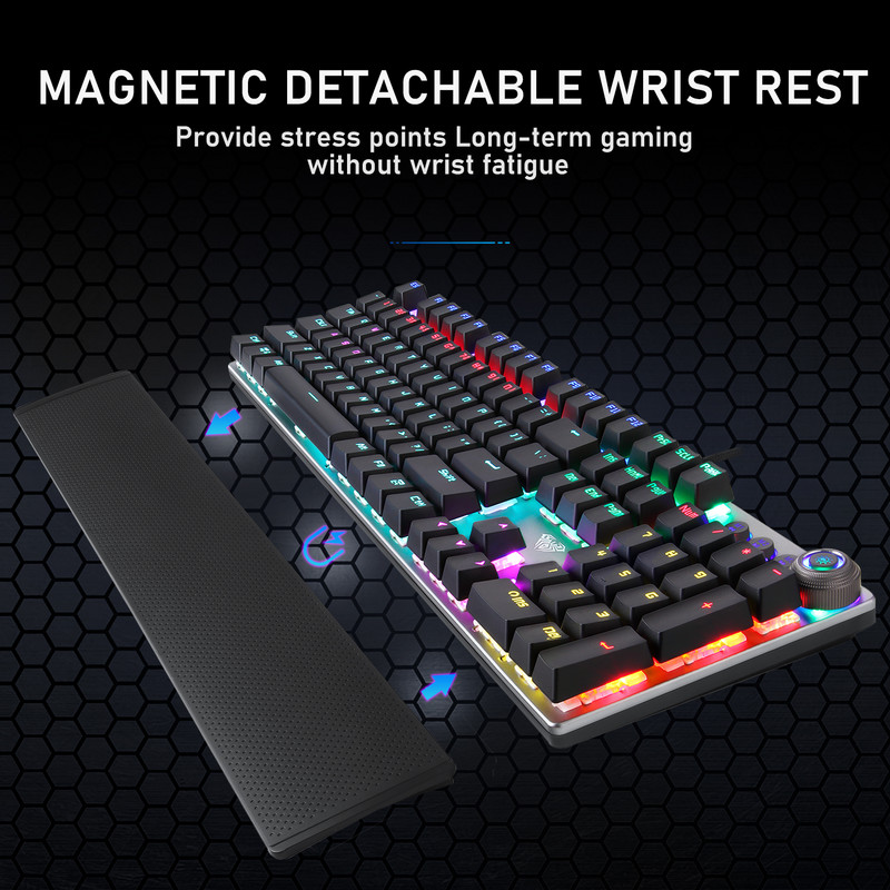 AULA F2088 Mechanical Gaming Keyboard Anti-ghosting 104 brown Switch blue Wired Mixed Backlit Keyborad for Game Laptop PC