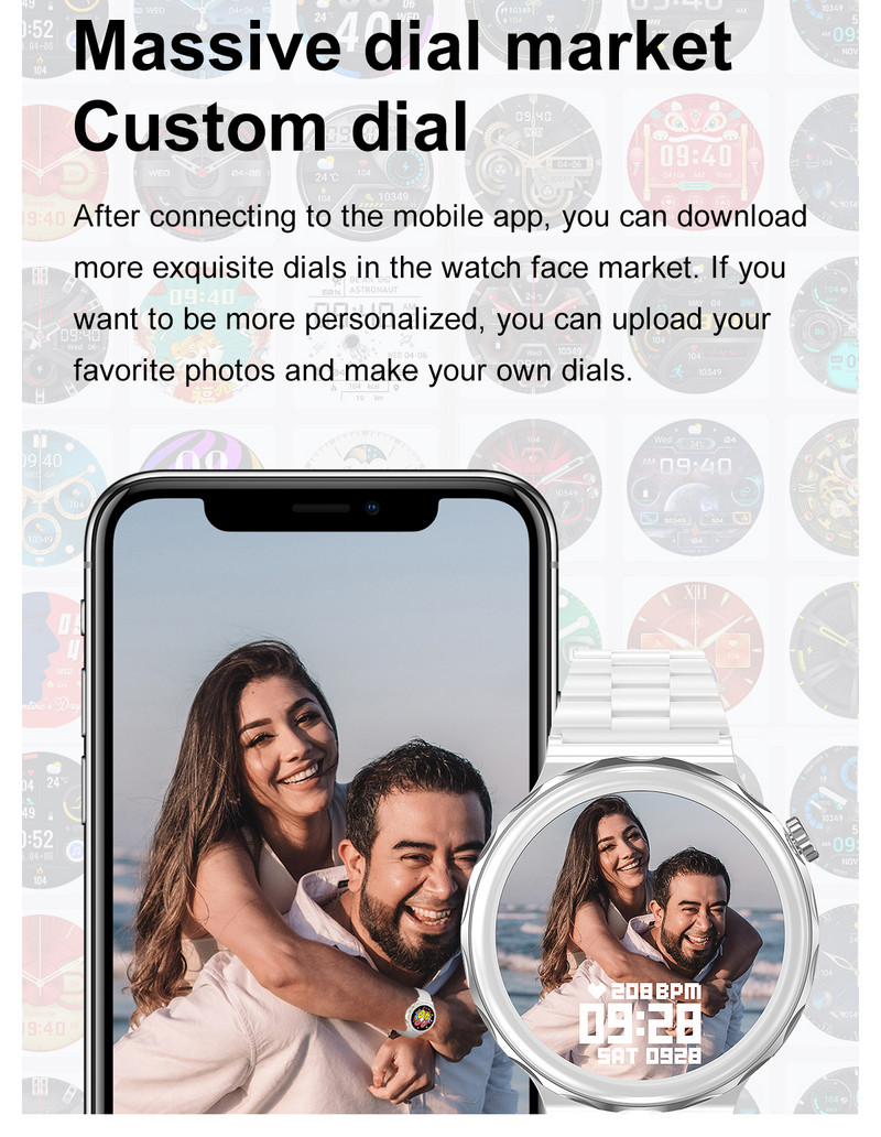 PLUMZONG Bluetooth Call Smart Watch 2022 Ρολόγια ασύρματης φόρτισης 390*390 ανάλυσης Γυναικείο βραχιόλι γυμναστικής Προσαρμοσμένη όψη ρολογιού