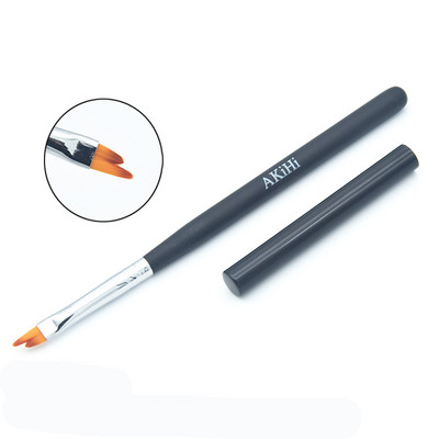 AKiHi Hold alakú ecsetek sapkával UV géllel French Pen Gradient Lakk Köröm Virág Festés Rajz Művészet Design