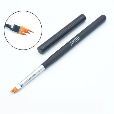 AKiHi Hold alakú ecsetek sapkával UV géllel French Pen Gradient Lakk Köröm Virág Festés Rajz Művészet Design