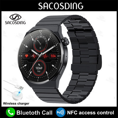 NFC viedais pulkstenis Men GT3 Pro AMOLED 390*390 HD ekrāns Sirdsdarbība Bluetooth Call IP68 Ūdensizturīgs viedpulkstenis, kas paredzēts Huawei Xiaomi 2023