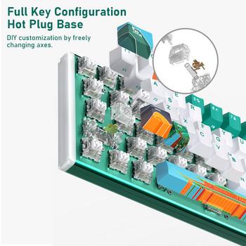 AULA K67 Hotswap Механична игрална клавиатура 67 клавиша Bluetooth /жична /2.4G клавиатура за игра Лаптоп PC Настолен компютър