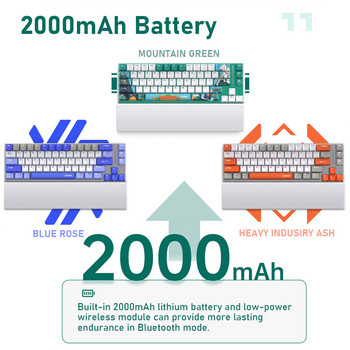 AULA K67 Hotswap Механична игрална клавиатура 67 клавиша Bluetooth /жична /2.4G клавиатура за игра Лаптоп PC Настолен компютър