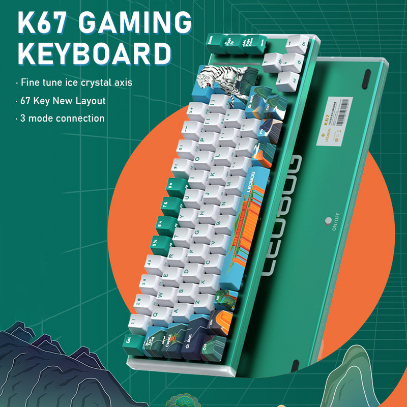 AULA K67 Hotswap mehāniskā spēļu tastatūra 67 taustiņi Bluetooth /vadu /2,4 G tastatūra spēļu klēpjdatoram galddatoram