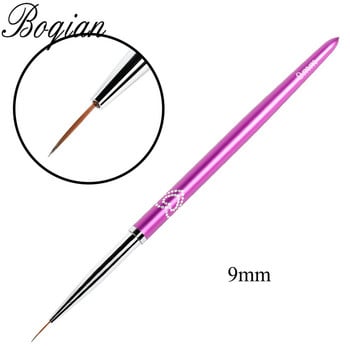 BQAN 7/9mm Purple Nail Brush Nail Pigment Propylene Painting Πινέλα σχεδίασης Nail Arts 3D Flower Pen Tools with Cap