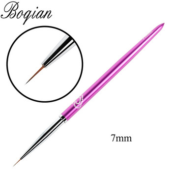 BQAN 7/9 мм лилава четка за нокти, нокти, пропиленови пигментни четки за рисуване, четки за рисуване, ноктопластика, 3D инструменти за писалка с цветя с капачка
