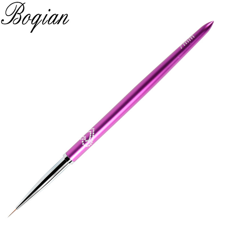 BQAN 7/9mm lila körömkefe köröm propilén pigment festő ecsetek Nail Arts 3D virágtoll eszközök kupakkal