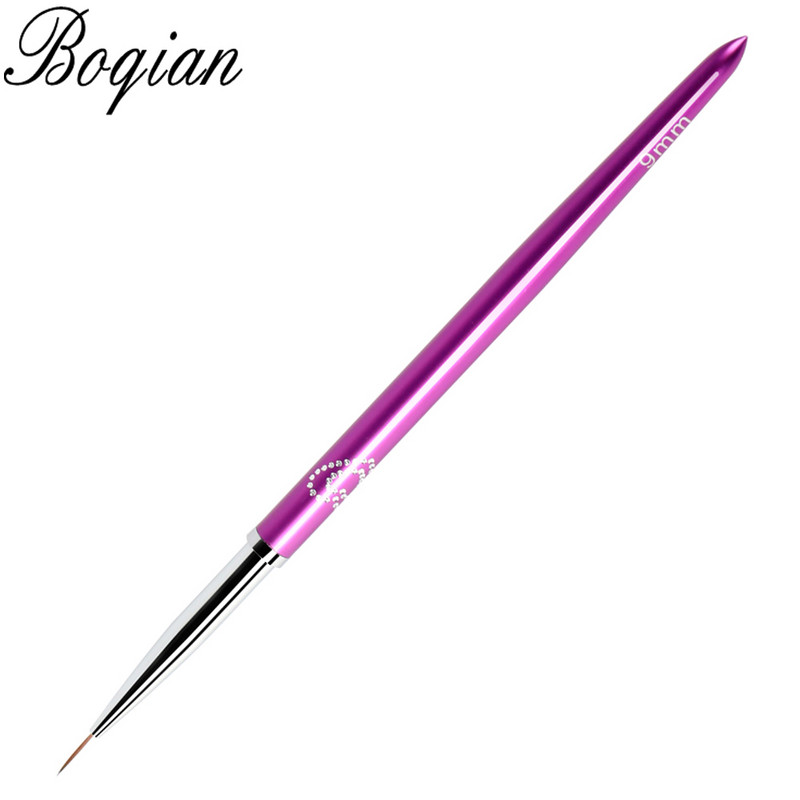 BQAN 7/9mm lila körömkefe köröm propilén pigment festő ecsetek Nail Arts 3D virágtoll eszközök kupakkal