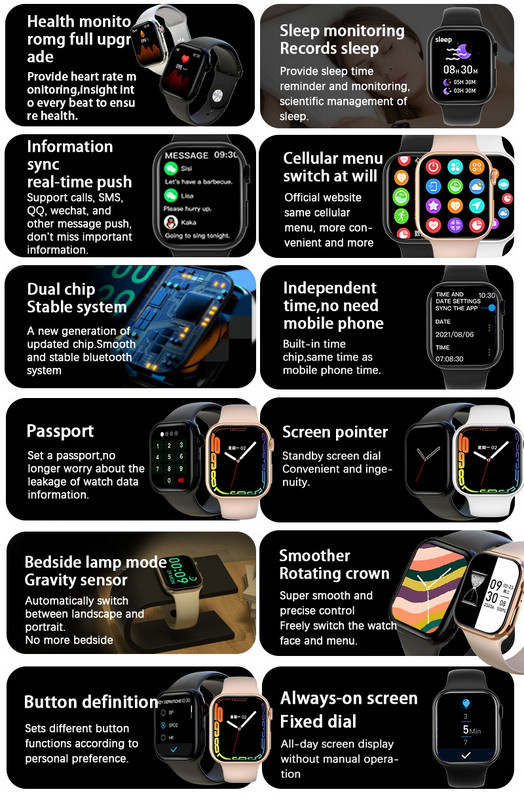 IWO Watch 8 NFC AI Voice Smart Watch Women Series 8 2.0" Οθόνη Bluetooth Κλήση καρδιακού ρυθμού Blood Pressure Men Smartwatch +Box