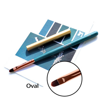 1 τμχ Nail Art Brsuh Oval Gel Polish Brush for Manicure Acrylic UV Gel Extension Builder Drawing Painting Pen Rhinestone Crystal