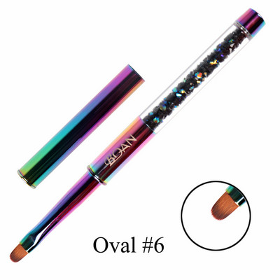 1db Nail Art Brsuh ovális gél lakk ecset manikűrhöz akril UV gél hosszabbító rajz festő toll strasszkristály