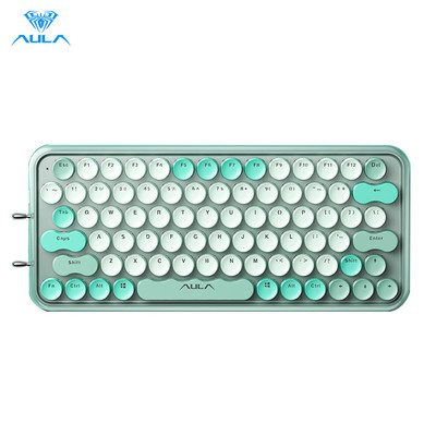 AULA F3680 Keyboard 79 Keys Red Switch Green Wired Keyborad Σύνδεση τριών λειτουργιών για φορητό υπολογιστή παιχνιδιών