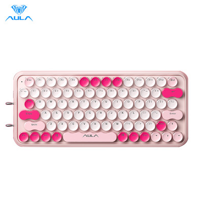 AULA F3680 Keyboard 79 Keys Red Switch Green Wired Keyborad Σύνδεση τριών λειτουργιών για φορητό υπολογιστή παιχνιδιών