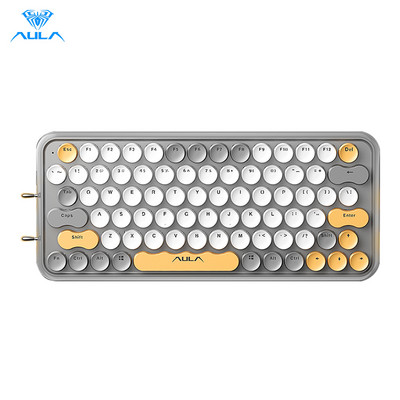 AULA F3680 Keyboard 79 Keys Red Switch Green Wired Keyborad Σύνδεση τριών λειτουργιών για φορητό υπολογιστή παιχνιδιών