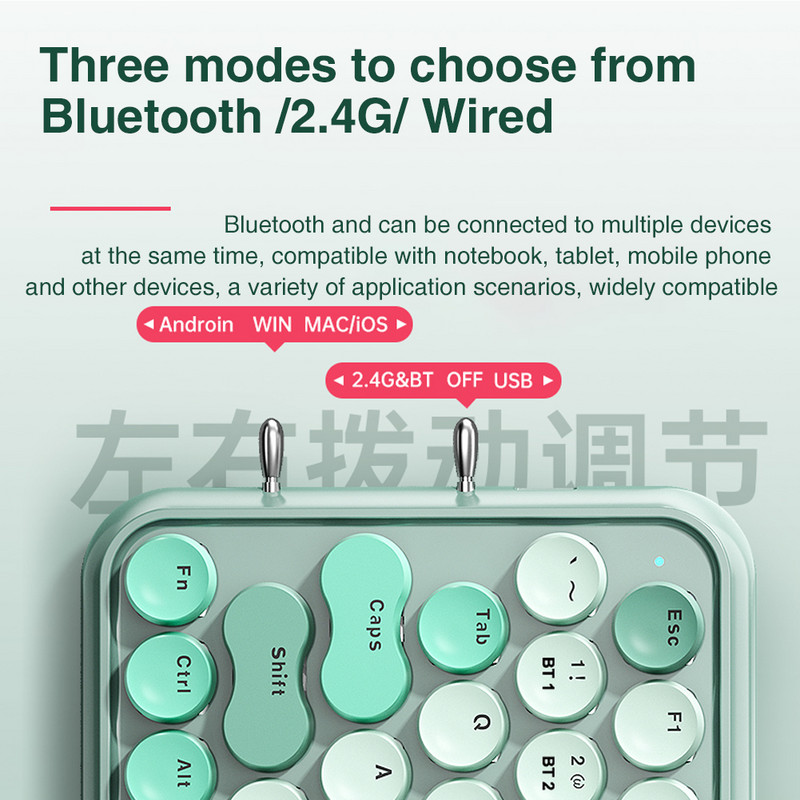 AULA F3680 Keyboard 79 Keys Red Switch Green Wired Keyborad Σύνδεση τριών λειτουργιών για φορητό υπολογιστή παιχνιδιών