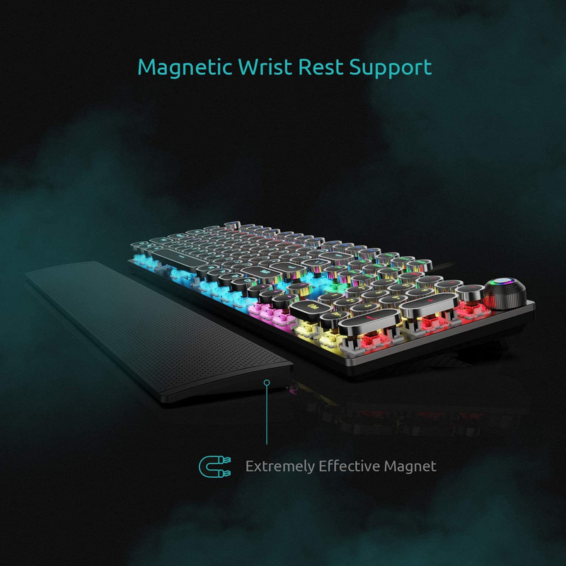 AULA žaidimų mechaninė klaviatūra Retro kvadratiniai švytintys klaviatūros dangteliai su apšvietimu USB Wired 104 Anti-ghosting ir H530 pelės derinys