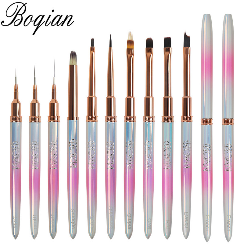 BQAN Nail Art Perie Gel Perie Pentru Manichiură Acrilic UV Gel Extensie Pen Oja Pictura Desen Perie Liner Penie Pens pentru unghii