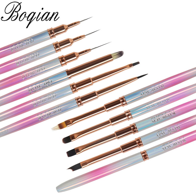 BQAN Nail Art Perie Gel Perie Pentru Manichiură Acrilic UV Gel Extensie Pen Oja Pictura Desen Perie Liner Penie Pens pentru unghii