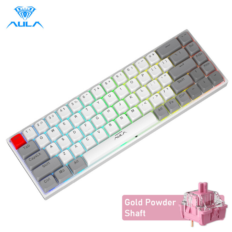 AULA F3068 Gaming mehanička tipkovnica podržava Bluetooth / Type-C tipkovnicu Hot Swappable tipkovnicu za Android Windows ipad