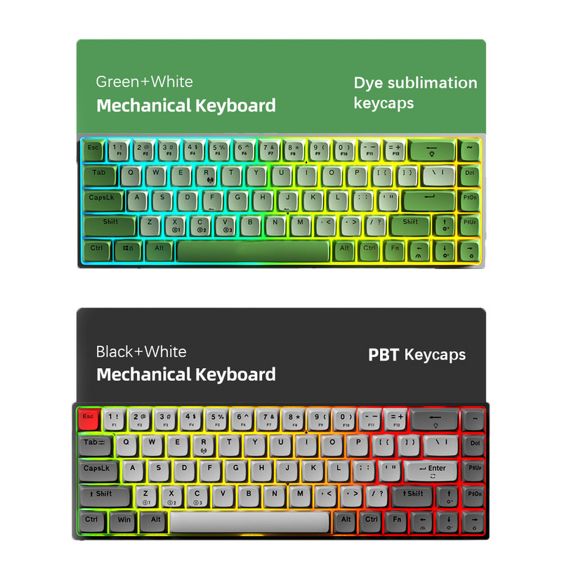 AULA F3068 Gaming mehanička tipkovnica podržava Bluetooth / Type-C tipkovnicu Hot Swappable tipkovnicu za Android Windows ipad