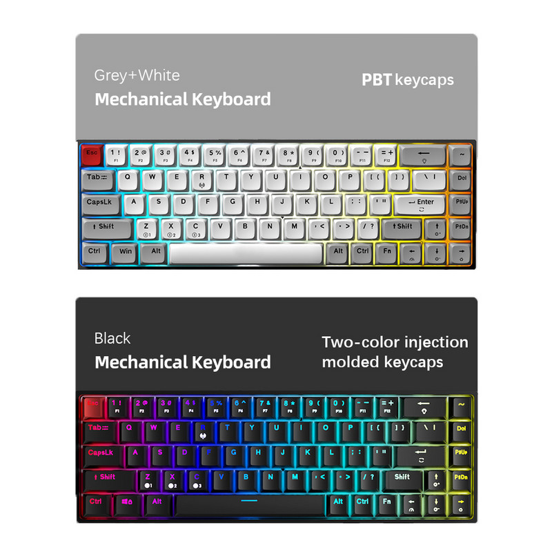 AULA F3068 Gaming mehanička tipkovnica podržava Bluetooth / Type-C tipkovnicu Hot Swappable tipkovnicu za Android Windows ipad