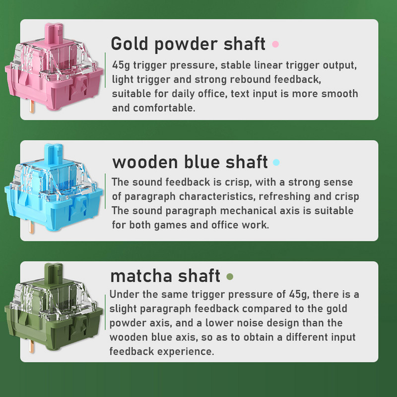 AULA F3068 Gaming mehanička tipkovnica podržava Bluetooth / Type-C tipkovnicu Hot Swappable tipkovnicu za Android Windows ipad