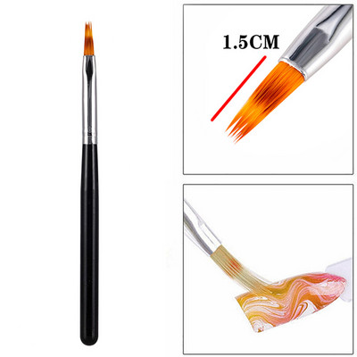 Nagų šepetėlis UV gelio gradientas Bloom Nail Art Painding Medinė rankena Nailono plaukų piešimo manikiūras Nagų įrankiai 1vnt