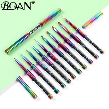 BQAN Rainbow Liner Nail Brush Nail Art Brush Line Painting Brush Crystal Acrylic Thin Liner Drawing Pension Εργαλεία μανικιούρ UV Gel