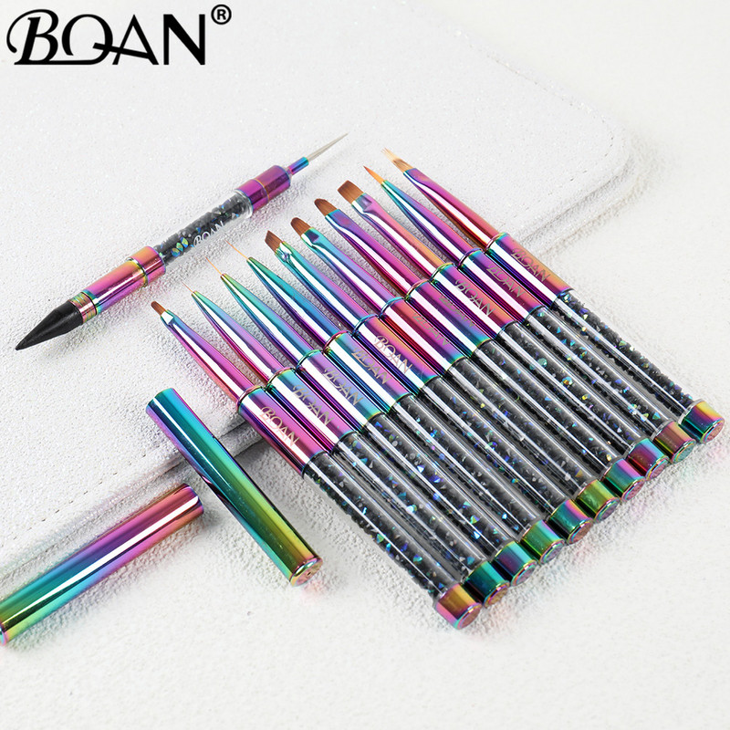BQAN Rainbow Liner körömecset Körömdísz ecsetvonal Festés Ecsetek Kristály Akril Vékony Bélés Rajztoll Manikűr Eszközök UV Gél