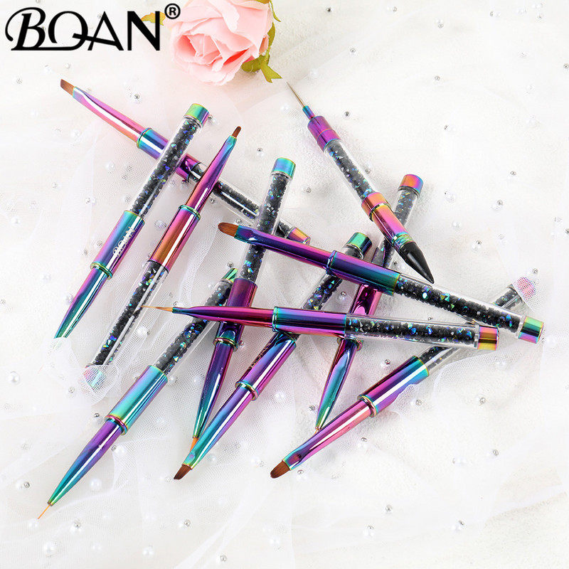 BQAN Rainbow Liner körömecset Körömdísz ecsetvonal Festés Ecsetek Kristály Akril Vékony Bélés Rajztoll Manikűr Eszközök UV Gél