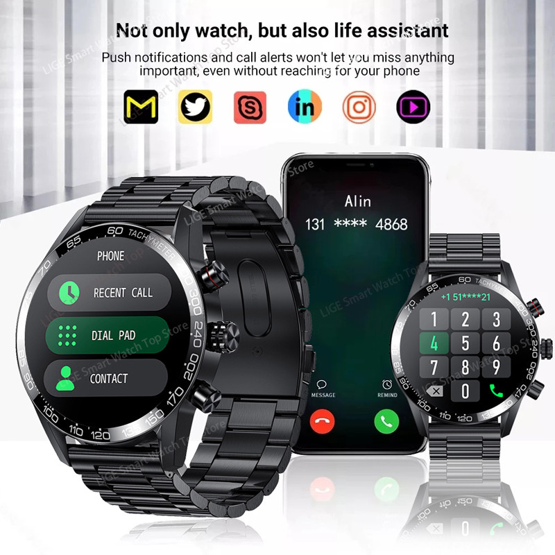 Lige 360 AMOLED HD οθόνη ρολόι για άνδρες Έξυπνο ρολόι Bluetooth Calling Smartwatch 2023 Fashion Business Clock Νέο Smartband Man