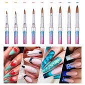 1 kom. Profesionalna četka za puder za manikuru Akrilna četka za nokte Ovalna olovka za oslikavanje noktiju naboranog oblika Kist za UV gel lak Drvena drška