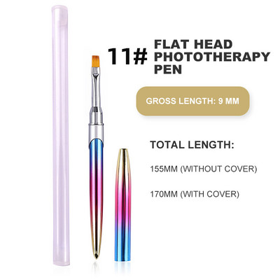 1 kom. Profesionalna četka za puder za manikuru Akrilna četka za nokte Ovalna olovka za oslikavanje noktiju naboranog oblika Kist za UV gel lak Drvena drška