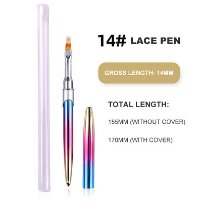 1 kom. Profesionalna četka za puder za manikuru Akrilna četka za nokte Ovalna olovka za oslikavanje noktiju naboranog oblika Kist za UV gel lak Drvena drška