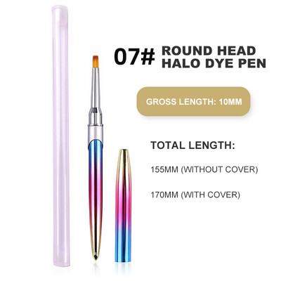 1 kom. Profesionalna četka za puder za manikuru Akrilna četka za nokte Ovalna olovka za oslikavanje noktiju naboranog oblika Kist za UV gel lak Drvena drška